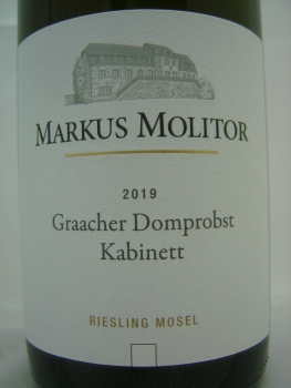 Weingut Markus Molitor 2019 Graacher Domprobst Kabinett Riesling, trocken, Pädikatswein Kabinett Mosel, Weißwein 0,75l